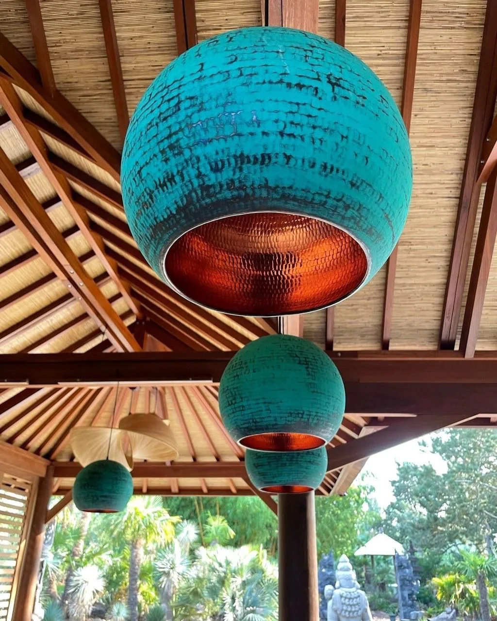 Copper pendant lights